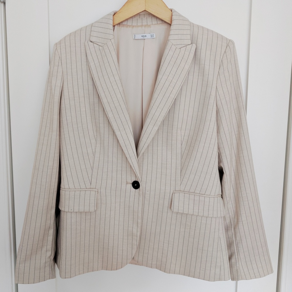 Mango Structured Striped Blazer - 10